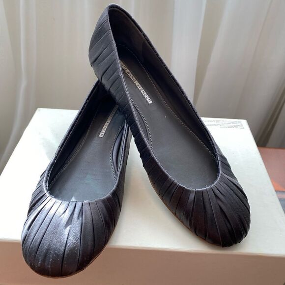 Vera Wang Lavender Ballet Flats Grey Rushed Fabric Size 7 Balletcore Nordstrom - Picture 10 of 12